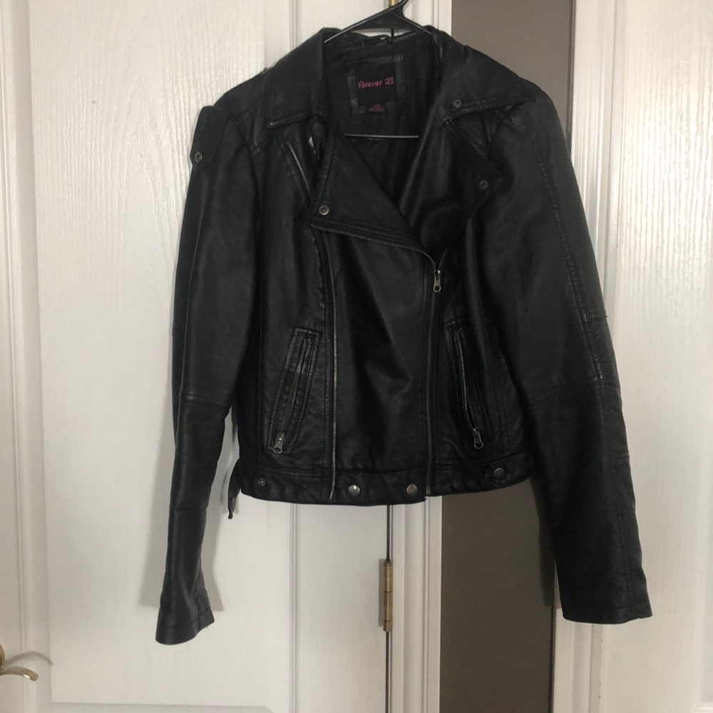 Faux Black Leather Jacket
